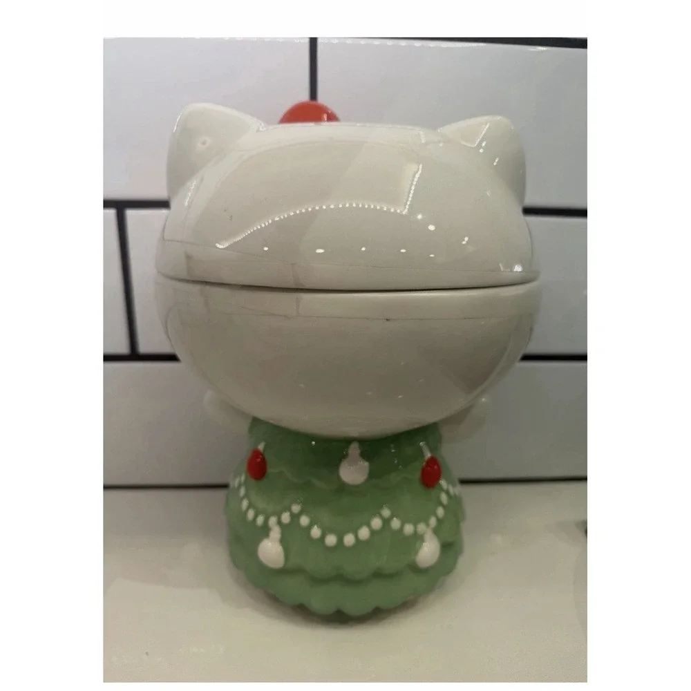 Hello Kitty Sanrio Christmas 2024 Tree Dress Ceramic Cookie Jar/Canister NEW‎